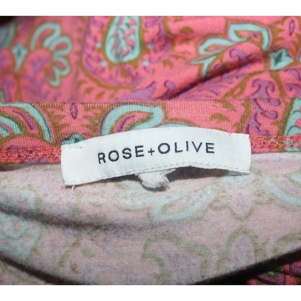 Rose + Olive Women's Top XXL 2XL Coral Purple Rayon Pullover Blouse Tunic Ladies - Picture 8 of 10